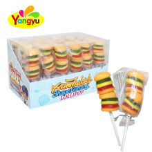 Halal Double Hamburger Soft Gummy Lollipop Supplier